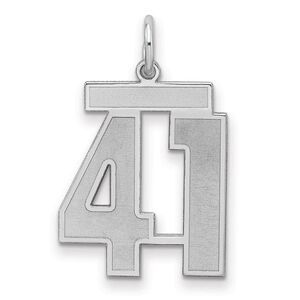 Sterling Silver, Jersey Collection, Medium Number 41 Pendant